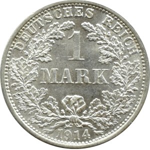 Niemcy, Cesarstwo, 1 marka 1914 F, Stuttgart, UNC