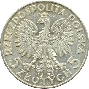 II RP, Head of a Woman, 5 zloty 1933, Warsaw