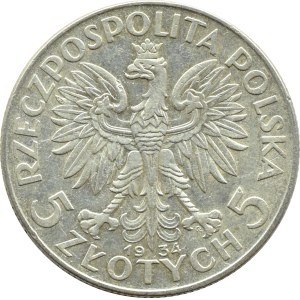 II RP, Head of a Woman, 5 zloty 1934, Warsaw