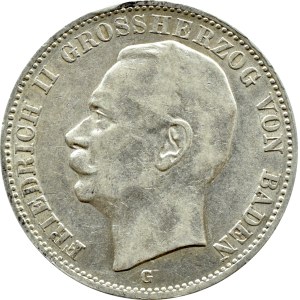 Germany, Baden, Frederick II, 3 marks 1912 G, Karlsruhe