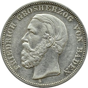 Germany, Baden, Frederick I, 5 marks 1898 G, Karlsruhe