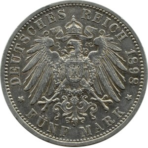 Germany, Baden, Frederick I, 5 marks 1898 G, Karlsruhe