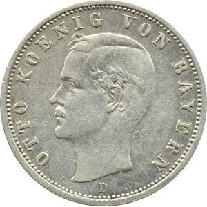 Niemcy, Bawaria, Otto, 2 marki 1899 D, Monachium