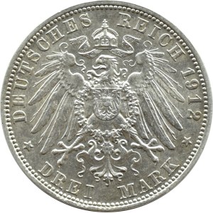 Germania, Baviera, Otto, 3 marchi 1912 D, Monaco di Baviera