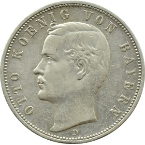 Germany, Bavaria, Otto, 5 marks 1893 D, Munich