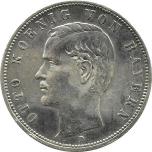 Germany, Bavaria, Otto, 5 marks 1908 D, Munich