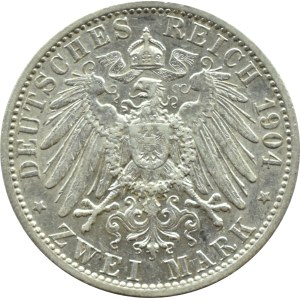 Nemecko, Prusko, Wilhelm II, 2 marky 1904 A, Berlín