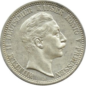 Germany, Prussia, Wilhelm II, 2 marks 1908 A, Berlin, BEAUTIFUL