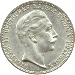 Germany, Prussia, Wilhelm II, 3 marks 1910 A, Berlin BEAUTIFUL