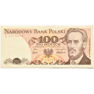 PRL, L. Waryński, 100 złotych 1975, seria B, DOŚĆ RZADKIE (L5)