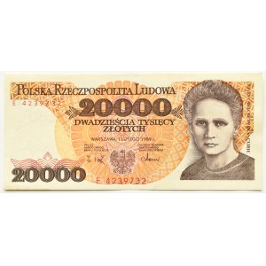 PRL, M. Skłodowska-Curie, 20000 or 1989, série E, DOŚĆ RZADKIE (L5)