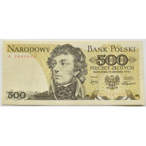 PRL, T. Kościuszko, 500 złotych 1974, seria A, RZADSZE (L4)