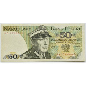 People's Republic of Poland, Gen. K. Świerczewski, 50 zloty 1975, AA series, VERY RARE (L7)