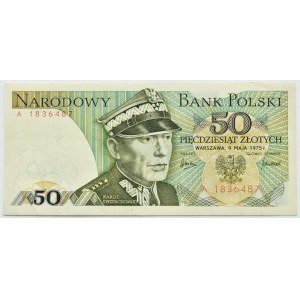 People's Republic of Poland, Gen. K. Swierczewski, 50 zloty 1975, series A, LESS AVAILABLE (L3)