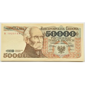 People's Republic of Poland, St. Staszic, 50,000 zloty 1989, series B, RARE (L4)