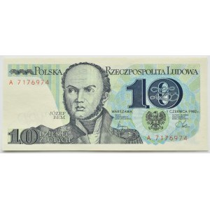 PRL, J. Bem 10 zloty 1982, series A, UNC