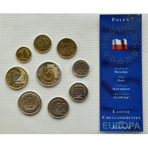 Third Republic, set of coins from 1 penny - 5 gold 1991-2004, UNC