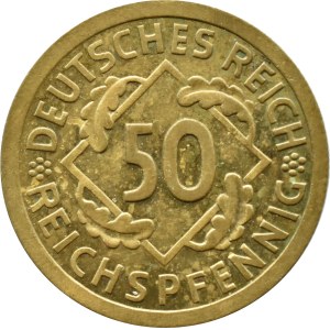 Weimar Republic, 50 reichpfennig 1924 A, Berlin VERY RARE
