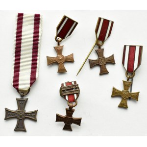 II RP/PR, Cross of Valor - miniatures, 5 different varieties