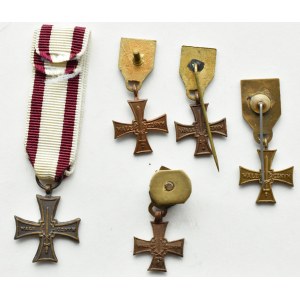 II RP/PR, Cross of Valor - miniatures, 5 different varieties