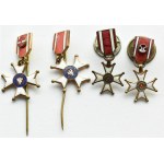 PRL, flight of four miniatures: Polonia Restituta, various varieties (13AB)