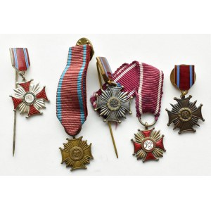 People's Republic of Poland, flight of five miniatures, Cross of Merit