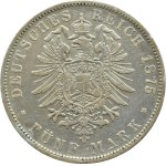 Germany, Württemberg, Charles, 5 marks 1875 F, Stuttgart