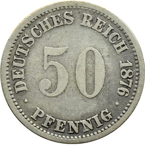 Germany, Empire, 50 pfennig 1876 D, Munich