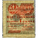 II RP, 1 penny passe 1924, moitié gauche, série AD