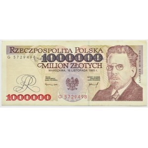 III RP, Wł. Reymont, 1,000,000 (one million) zloty 1993, series G, RARE (L6)