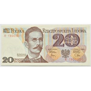 PRL, R. Traugutt, 20 złotych 1982, seria R, UNC