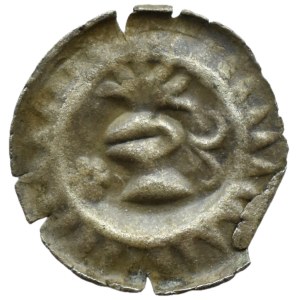 Niemcy, Brandenburgia, Fryderyk II, brakteat bez daty, hełm z piórami