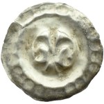 Pomorze, Dymin, brakteat (1250-1325), Lilia przewiązana, zakończona kulkami