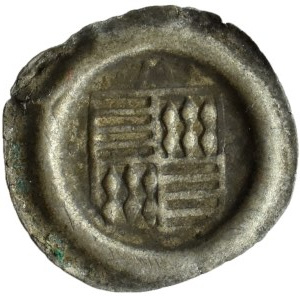 Germany, Mansfeld, brakteat first half of 16th century, shield of coat of arms, letter M