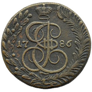 Russia, Catherine II, 5 kopecks 1786 K.M., Suzun