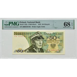 PRL, gen. K. Świerczewski, 50 złotych 1975, seria BB, PMG 68 EPQ