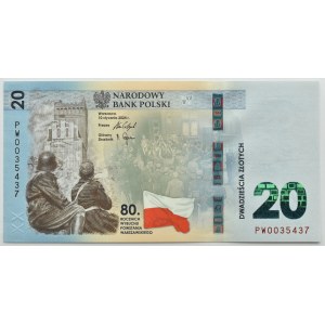 III RP, 80. výročie Varšavského povstania, 20 zl 2024, Varšava, UNC