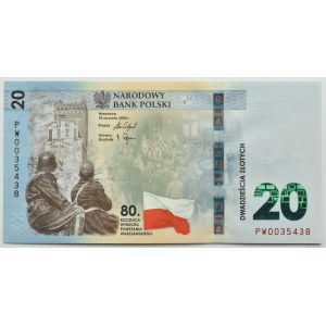 Third Republic, 80th Anniversary of the Warsaw Uprising, 20 zloty 2024, Warsaw, UNC