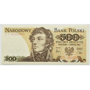 PRL, T. Kosciuszko, 500 gold 1982, CT series, UNC