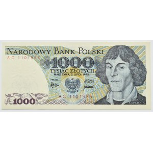 PRL, M. Kopernik, 1000 złotych 1975, seria AC, UNC