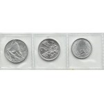 People's Republic of Poland, Polish aluminum coins, 1 grosz-5 zlotys 1949-1976, Fisherman on both sides grass, UNC