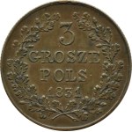 November Uprising, 3 groszy (trojak) 1831 K.G., Warsaw