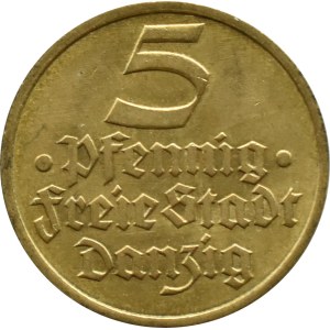 Svobodné město Gdaňsk, Flounder, 5 fenig 1932, Berlín, KRÁSNÝ!