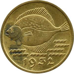 Svobodné město Gdaňsk, Flounder, 5 fenig 1932, Berlín, KRÁSNÝ!