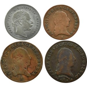 Austria, Franciszek II, Franciszek Józef I, lot 4 monet, Wiedeń