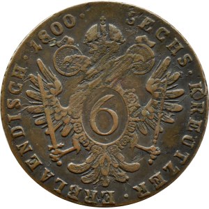 Austria, Franz II Habsburg, 6 kreuzer (krajcars) 1800 F, Hall