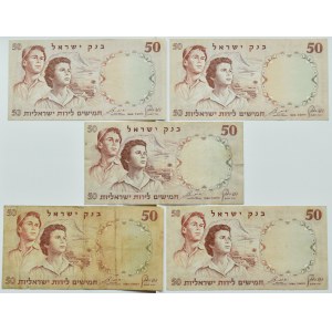 Israel, Lot 50 lirot 1960 FIVE VARIES