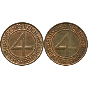 Republika Weimarska, lot 4 pfennig 1932 D, Monachium