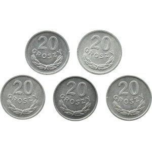 République populaire de Pologne, Lot 20 groszy 1961-1970, Varsovie