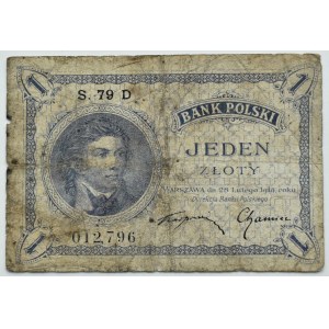 II RP, T. Kosciuszko, 1 zloty 1919 S.79 D